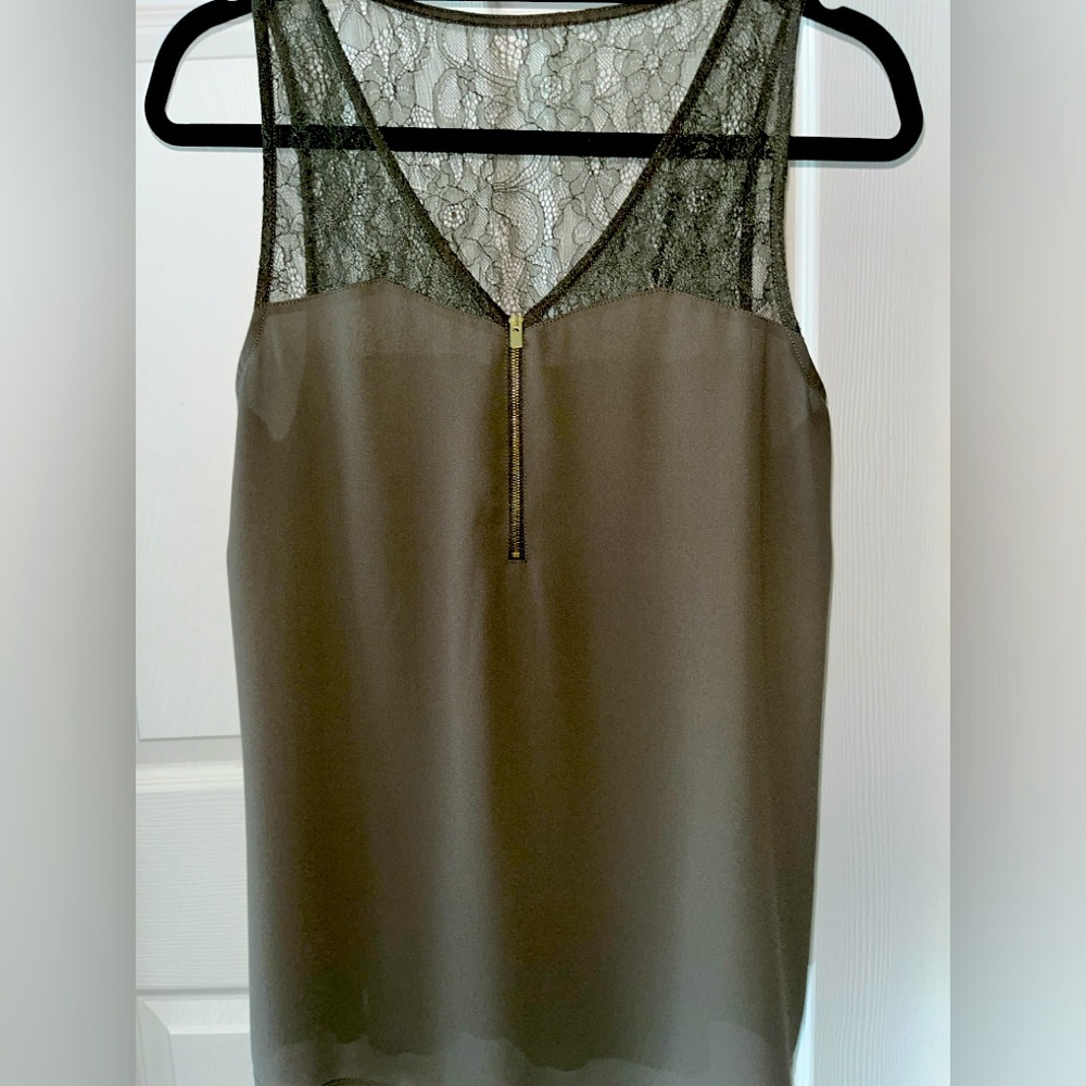 Express Hunter Green Sleeveless Top SZ M